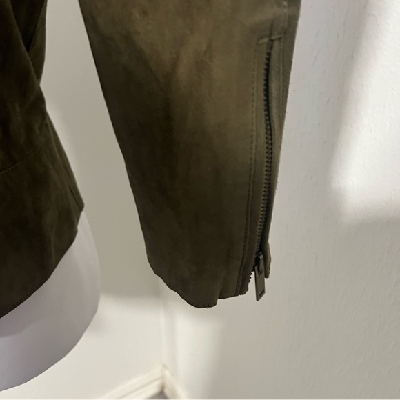 Massimo Dutti Women’s Size Small Olive 100% Sheep Leather Super Soft Suede EUC - Picture 4 of 16